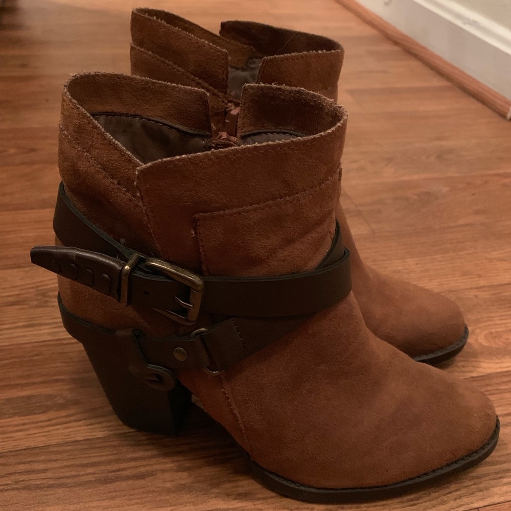 Suede & Leather Heeled Booties